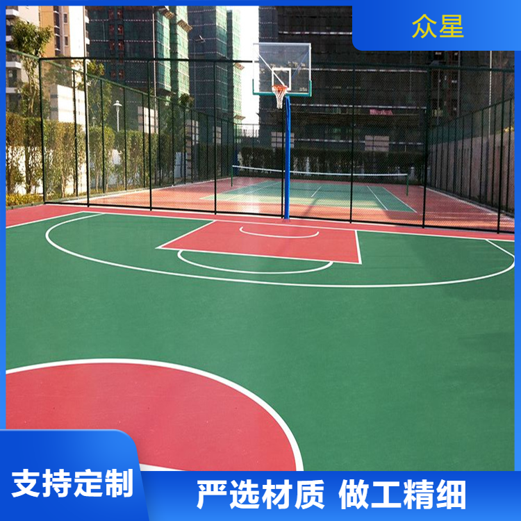 郴州市橡胶跑道篮球场硅PU - 方案